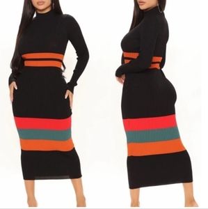 Sold -Fashion Nova Dress - Amazing Grace Sweater Midi Women's Sz L NWOT